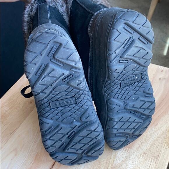 KHOMBU Slope winter boot faux fur black snow school chores size 6 warm commute - Picture 9 of 10